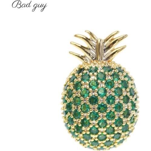 Green Pineapple Brooch Pin for Womens Fruit Jewelry Clothes Scarf Buckle Garment Accessories Fine Jewelry Party Office Gifts