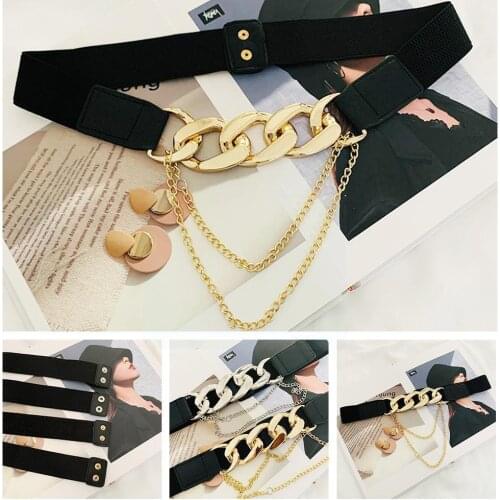 Gothic Personality Dark Style Metal Chain Decorative Women High Belt All-Match Waistband Accessories Clothing Punk Quality D6B2