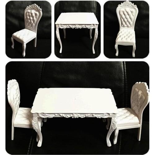 Lightweight 1Set Delicate Table Chair Model Toy Portable Dollhouse Table Interesting for Entertainment