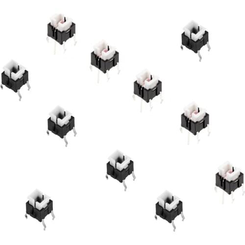 100Pcs 6*6mm Through Hole Micro Push Button Tactile Momentary Switch With LED Green Yellow Red White Blue Yellow-Green