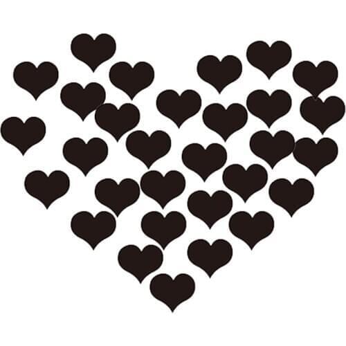 100Pcs Wall Decoration Mirror Acrylic Heart Sticker Self-adhesive 3D Decal for Kids Bedroom Living Room, Golden