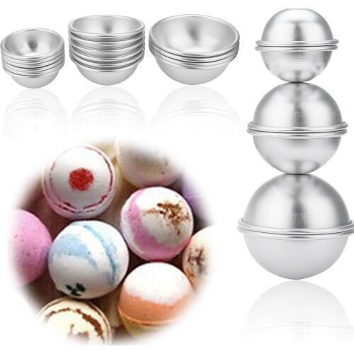 16pcs 8 Set DIY Mold Sphere Metal Bath Bomb Fizzy Crafting Cake Candle Mould