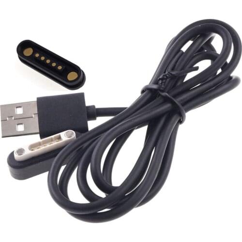 2 Pcs Cable USB A Male Connector to Magnetic Pogo Pin 5 Poles 1 Meter Data Transfer & Power Charge PogoPin Spring Loaded