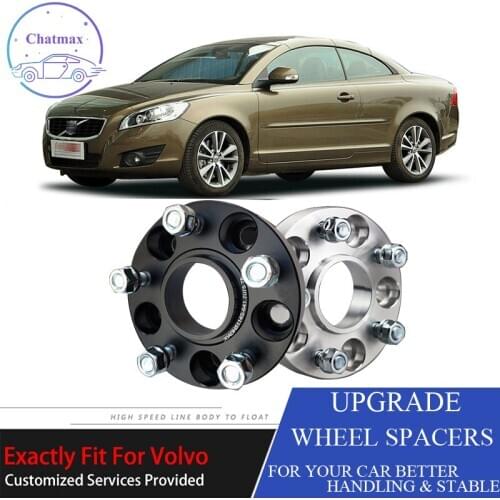 For Volvo C30/C70/S40 5X108 63.4CB 25mm Thick Hubcenteric Black/White Color Wheel Spacer Adapters