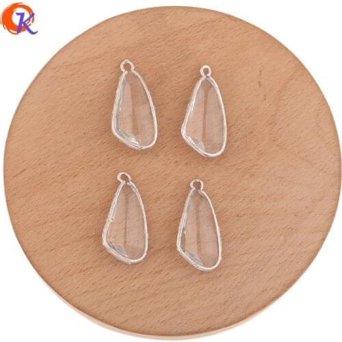 Cordial Design 50Pcs 14*28MM Earrings Accessories/Crystal Pendant/DIY Making/Rhodium/Hand Made/Jewelry Findings Component