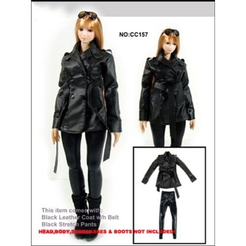 CC157 1/6th Female Soldier Leather Windbreaker Suit Model for 12"