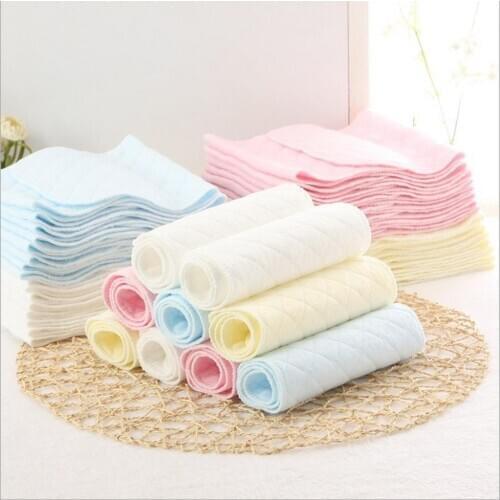 50set 10Pcs/set Baby Nappies Reusable Baby Infant Newborn Cloth Diaper Nappy Liners Insert 3 Layers Cotton