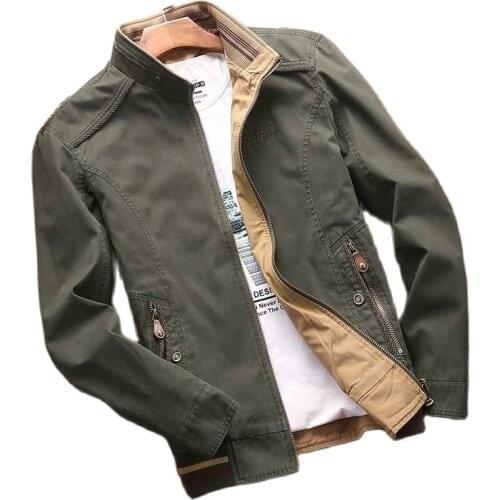 Double Side Bomber Jacket Cotton Spring Autumn Men Casual Denim Coat Business Leisure Simple Male Clothing Plus Size 4XL