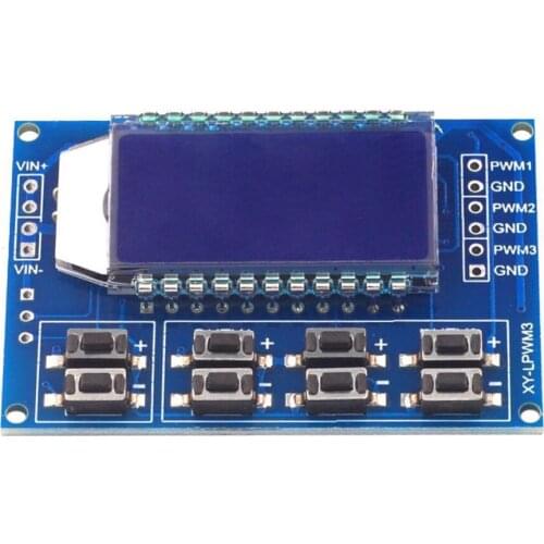 HW-752 3-Channel PWM Pulse Adjustable Frequency Module Rectangular Wave Signal Generator/Duty Cycle Individually Adjustable