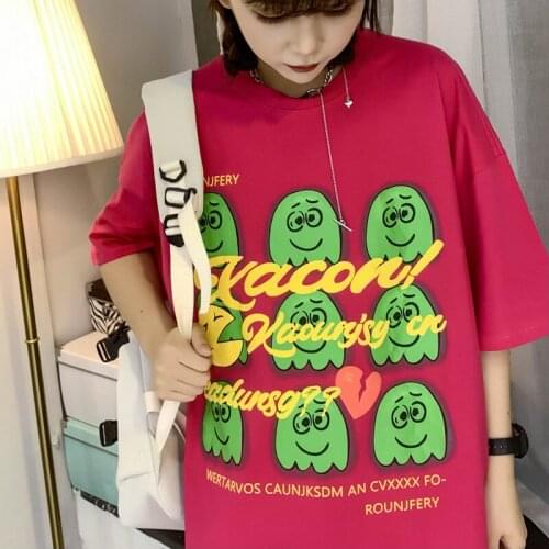 Summer Dense Scent Kawaii Bean Graphic Rose Vintage Basic T-Shirt For Girls Korean Fashion Oversize Harajuku e girl Women’s Top