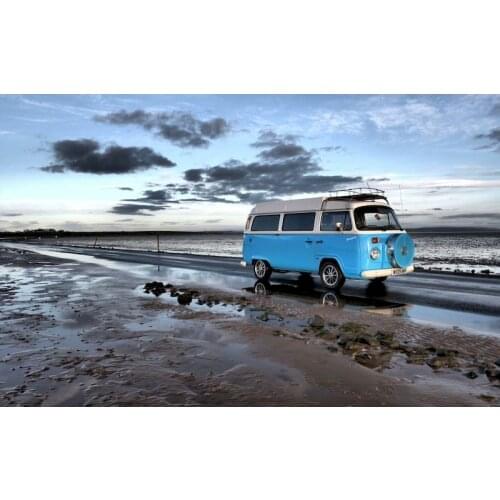 GATYZTORY 5D Diamond Painting Squirrel Seaside Bus Diamond Embroidery Cross Stitch Landscape Mosaic Home Decor