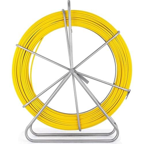 INTBUYING Fish Tape Fiberglass Reel Wire Cable Running Rod Duct Rodder Fishtape Puller 6mm