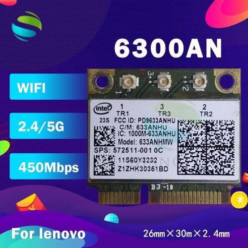 Ultimate-N 633AN 633ANHMW 6300AN Half Mini PCIe intel Wifi Card 450M For P 8770w 8760w 8770w 6460b 8460w 2560p SPS:572511-001