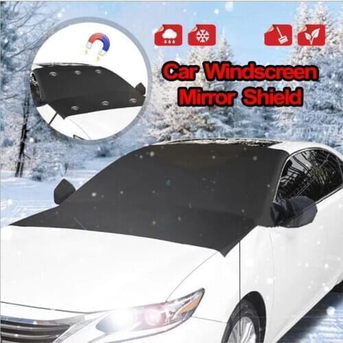 Magnetic Car Windscreen Reaview Mirror Shield Cover Frost Snow UV Dust Protection SUV Van RV Camper Lorry Exterior Accessories
