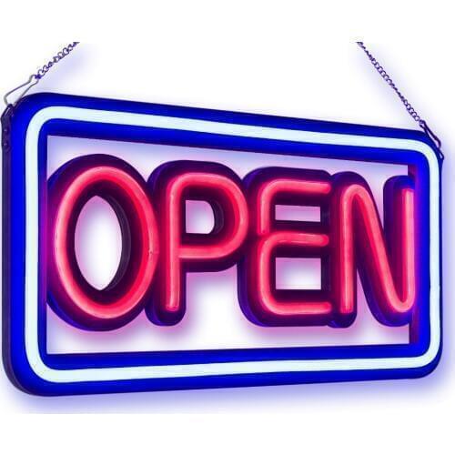 OPEN LED Neon Light Sign, 50CM, NEON TUBE STYLE OPEN SIGNS, RB Letter Window Displaying Light, Bar, Restaurant, Store, Salon
