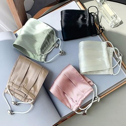 New Women Satin Mask Summer Breathable Face Mask Black Red Washable Silk Mask Dropshipping Party Decoration Facemask