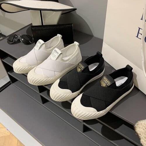 New Arrival Womens Shoes for 2021 Flat Abrasion Resistant Polyamide Stretch Fabric Females Casual Shoes Shell Head Board Shoes