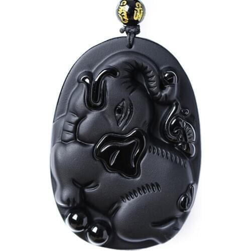 Selling Obsidian Elephant Pendant Fashion jewelry, masculine and feminine auspicious Necklace Pendant Jewelry