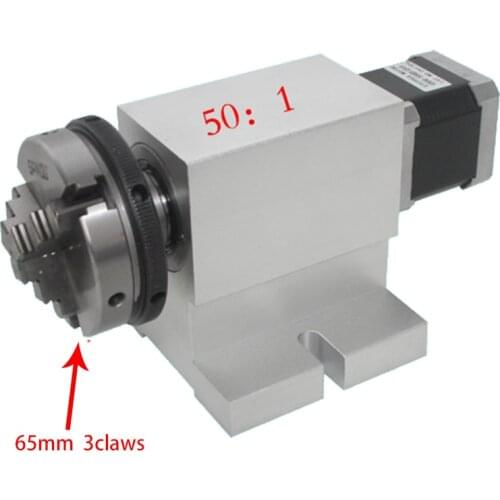 Harmonic Drive Reducer 3 Jaw 50 / 65mm Chuck CNC Splitter Head Gap-free harmonic gearbox