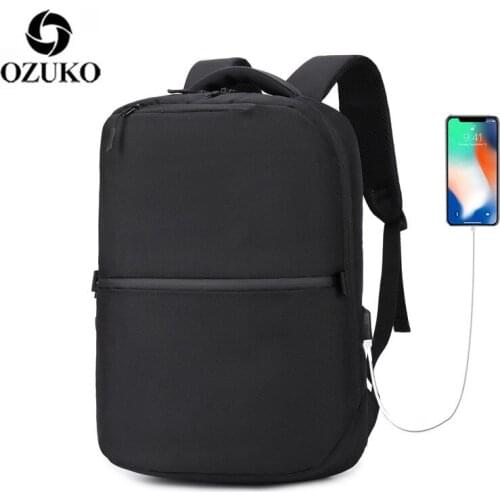OZUKO Casual Business Backpack laptop Backpack Men 1680D Oxford USB charging Travel Backpack Anti Theft Waterproof zipper NEW