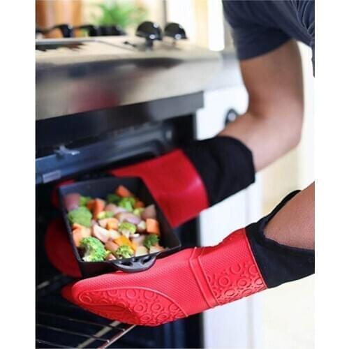 Silicone Fireproof Non-Stick Non-Slip Kitchen BBQ Oven Mitt 41,5 cm