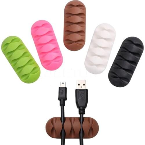 Kebidumei Silicon Cable clip Cable Winder Earphone Cable Organizer Wire Storage Charger Cable Holder Clips for MP3 MP4 Earphones