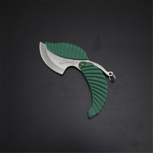 Mini Leaf Shape Pocket Knife Folding Car Styling Key Chain Fold Cutter Outdoor Camping Hiking Survival Tool