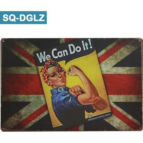 [SQ-DGLZ]Hot England We Can Do It Metal Sign Retro Store Wall Decor Vintage Metal Crafts Home Decor Painting Plaques Art Poster