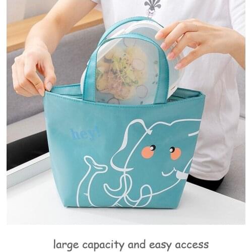 Lunch Bag Aluminum Foil Sandwich Simple Thermal Insulation Lunch Box Bag Oxford Cloth Large Capacity Thickened Portable Portable