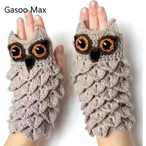 Adults And Children Winter Autumn Warm Hand Warmers Parents Kids Winter Lovely Cute Owl Knitted Gloves