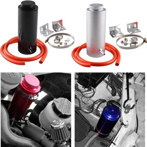 Aluminum Alloy Vehicle Radiator Coolant Oil Catch Can Overflow Catch Tank Bottle Reservoir Universal