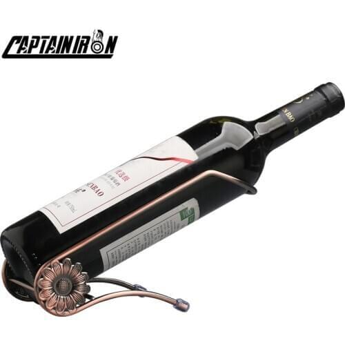 CAPTAINIRON Retro Wine Stand Iron Wine Rack Holder Tabletop Metal Crafts Decoration Vintage Home Decor Estante Para Vinos Gifts