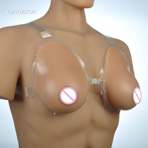 High quality silicone breast prosthesis false breasts forms for men strap-on boobs 800 g C cup size