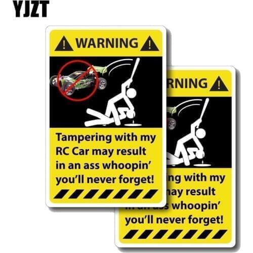YJZT 2X 5.8CM*11.4CM Warning Tampering with my RC Car Funny PVC Decal Car Sticker 12-0153