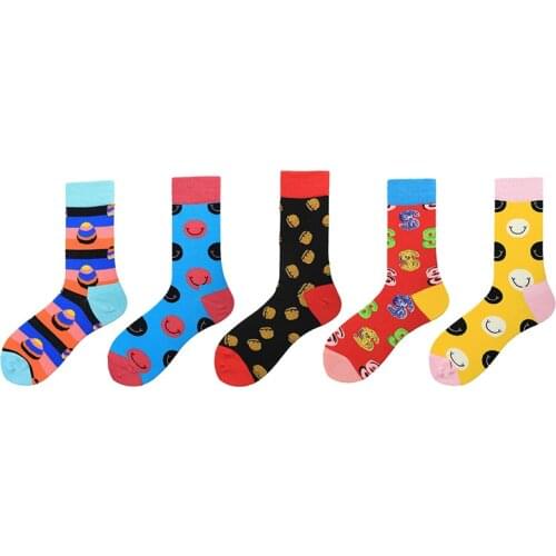 Funny Fashion Womens Socks 2021 Trend Breathable 100% Cotton Mens Harajuku Socks High Quality Art Printing Female Socks Unisex