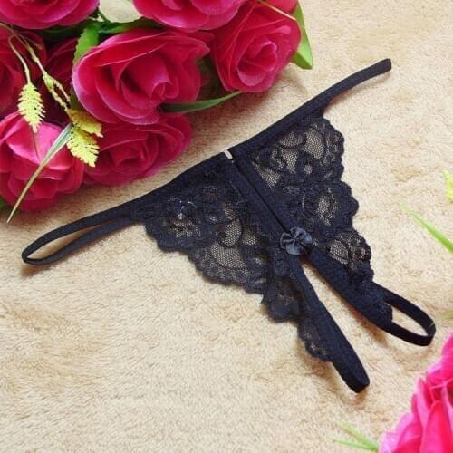 For Sex Thongs Womens Panties Sexy Lingerie Briefs Open Crotch Pants Erotic Transparency Underwear Tanga Bowknot Strappy Women