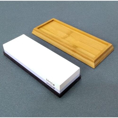 1 Set Bamboo Base Angle Guideset 2000 5000 Grit Sharpening Stone Whetstone Sharpener Grinding Stone Knife Apex Kitchen Gadgets