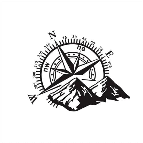1pc 3D Car Sticker Compass Rose Navigate Mountain 4x4 Offroad Vinyl Sticker Decal Car Decal Car Sticker