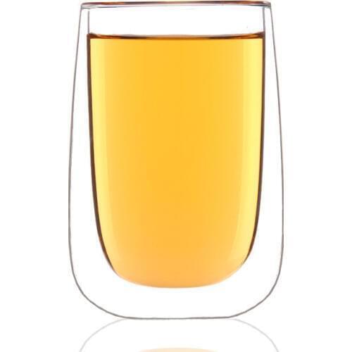 1PC 400ml Double Wall Clear Glass Coffee Tea Cups Glassware Heat Resistant Milk Beer Soup Mugs And Insulated Wine Cups JM 1000
