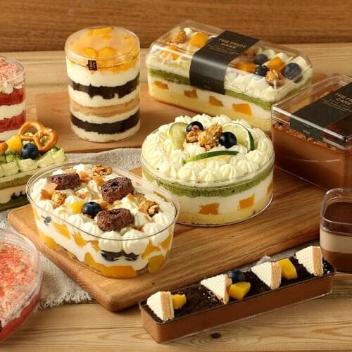 25pcs Net red plastic transparent mousse biscuits jar fruit melaleuca soymilk muffin cake packaging box party favors gift box