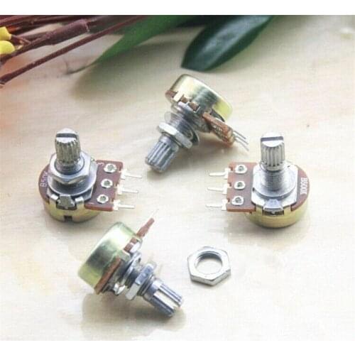 5pcs WH148 B1K B2K B5K B10K B20K B100K B1M Linear Potentiometer Shaft 15mm 20mm