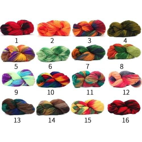 54g Rainbow Yarn for Knitting Chunky Hand-Woven Colorful Knitting Scores 100% Wool Yarn Crochet Thread 16Colors