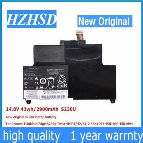 14.8V 43wh/2900mAh S230U new original laptop battery For Lenovo ThinkPad Edge S230u Twist 4ICP5/42/61-2 45N1092 45N1093