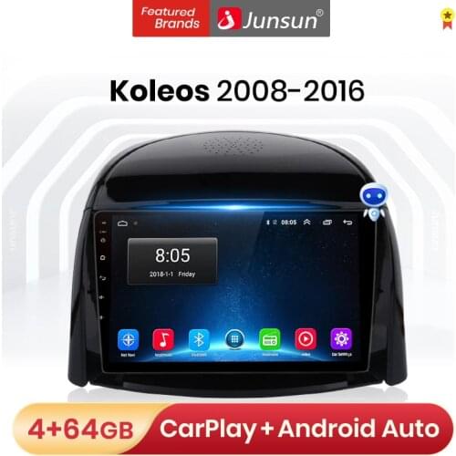 Junsun V1 Pro 4G Android 10.0 4G+64G Car Radio Multimedia Player For Renault Koleos 2008 - 2016 GPS Navigation no 2din dvd radio