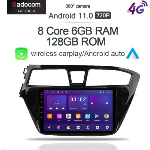 360 6GB+128GB Wireless Carplay DSP Android 10.0 Car DVD Player GPS Navigation Bluetooth 5.0 autoradio For Hyundai I20 2015-2018