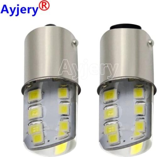AYJERY Newest 100x 1156 LED Car light Bulb BA15S 12 LEDs 1157 BAY15D Auto Lamp 2835 SMD Silica gel Turn Signal light 12V