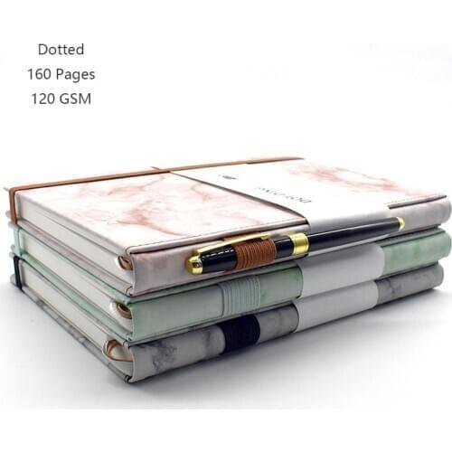 Matrix A5 Notepad Dotted Pages Soft Leather Bound Beautiful Notebook Luxury Cover Marble Agenda 2021