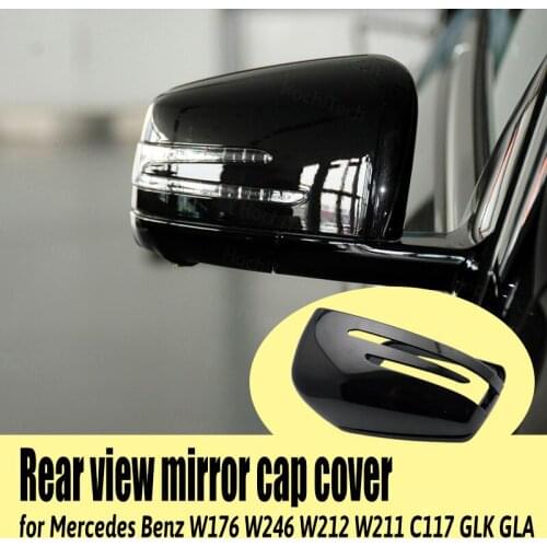 Black Rearview Accessories Carbon Fiber Pattern Side Mirror Cover Caps for Mercedes Benz W176 W246 W204 W212 W221 C117 X204 X156