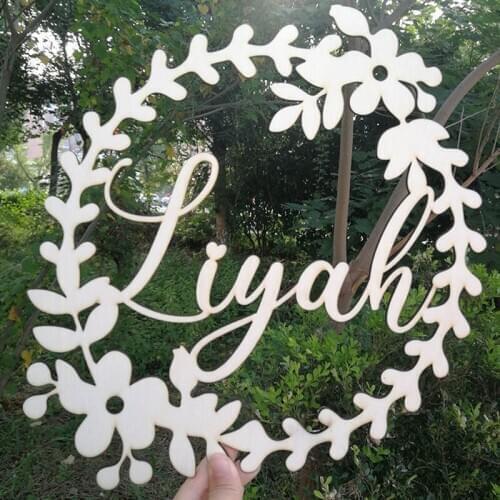 Custom Wooden Wedding Wall Sign Personalized Bride And Groom Name Babyshower Sign Circle Shape Party Decor Unique Party Gift