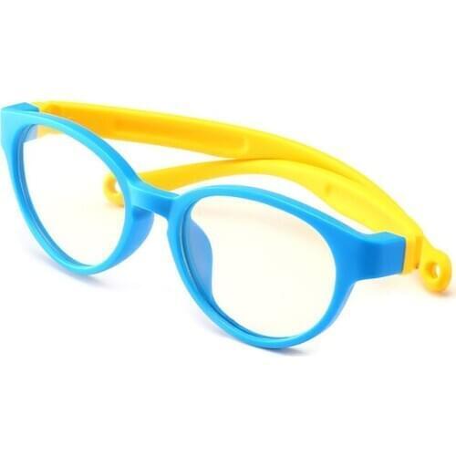 Children Anti-blue Light Glasses Optical Flexible One-piece Safe Eyeglasses Plain Mirror Silicone Goggles Eyewear Frame 3-12